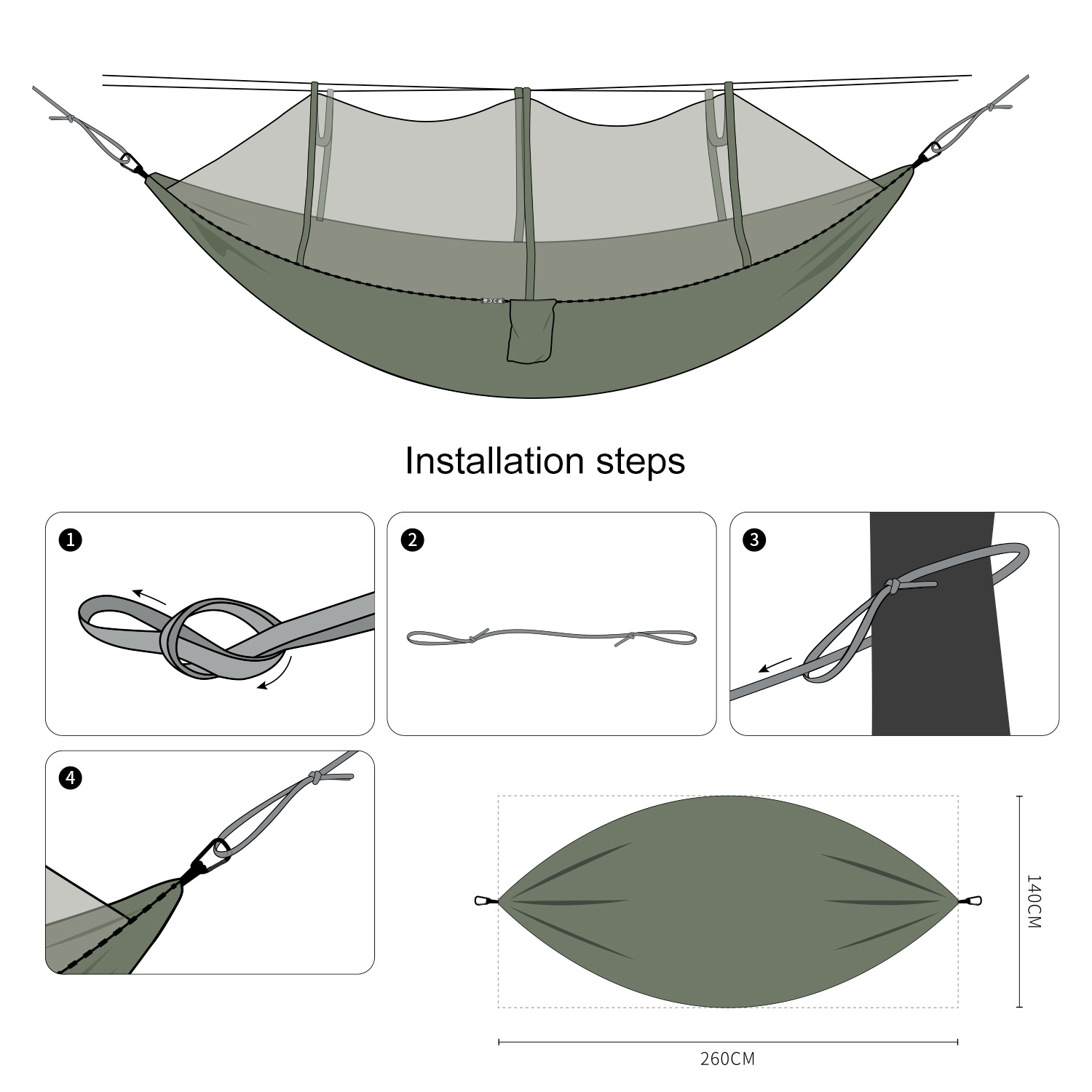 Cheap Goat Tents Outdoor Camping Hammock Portable Ultralight Tent 1 2 Person Hanging Bed with Mosquito Net Ultralight Tourist Sleeping Hammock   